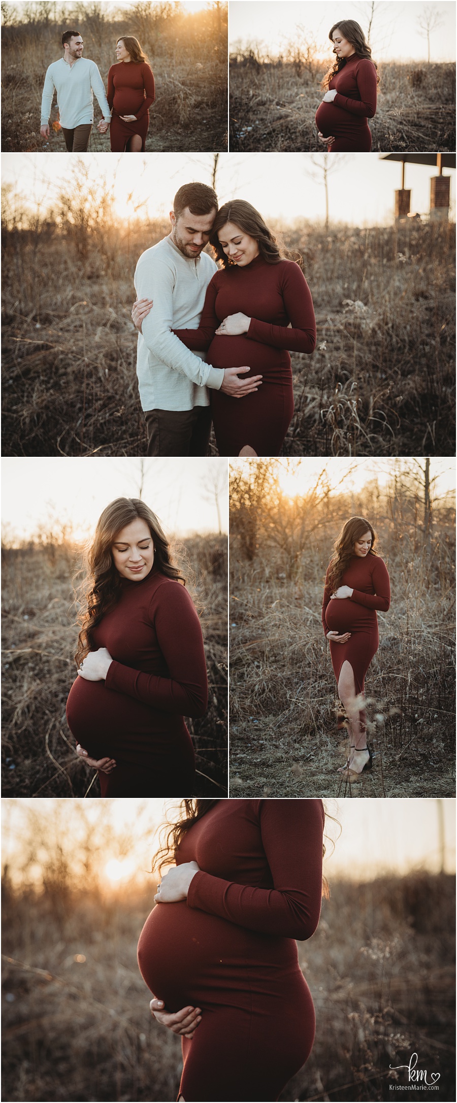Maternity pictures at sunset - Indianapolis maternity photography