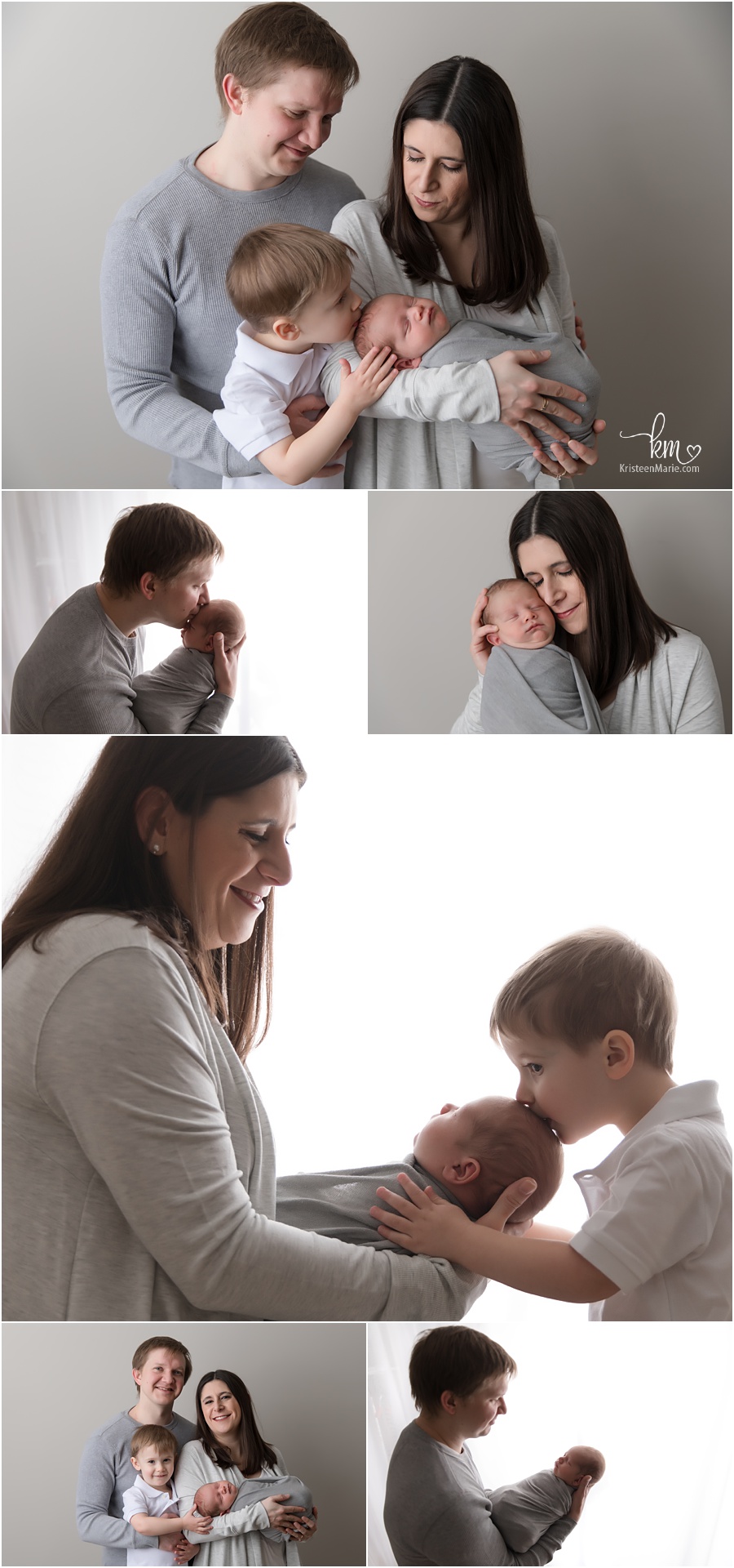 family pictures - family of 4 with newborn baby