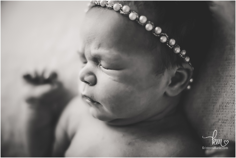 newborn baby picture in black and white
