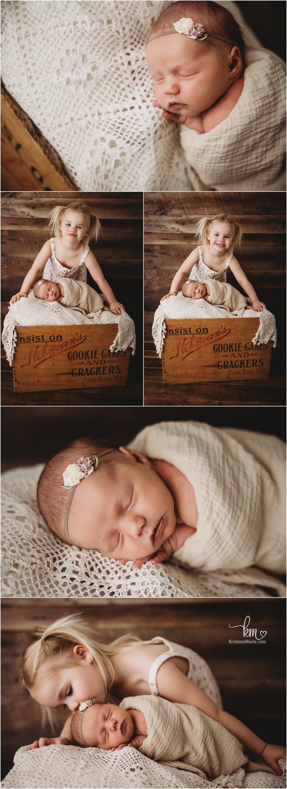 sibling newborn photography pictures - two sisters 