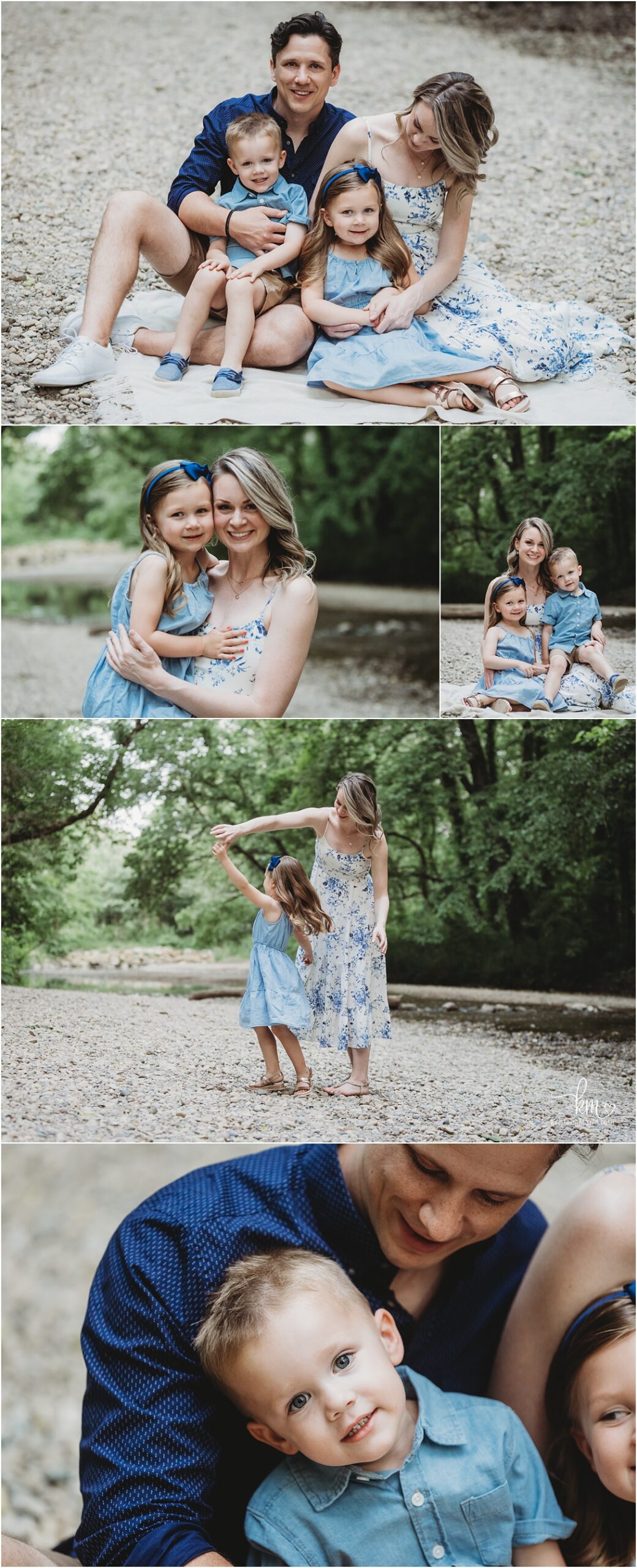 Mom with her kids - Indianapolis creek side photography session
