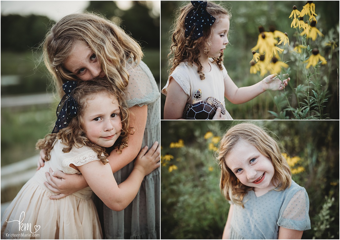playing in the flowers - Indianapolis family photography