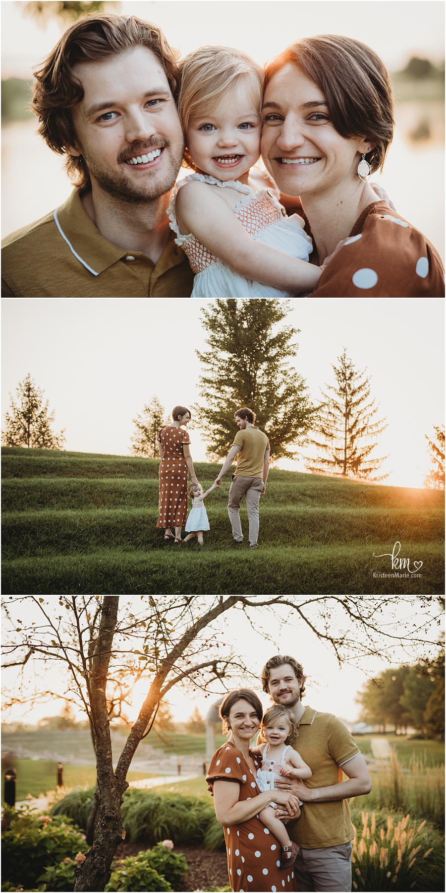 Indianapolis family photography - family poses at sunrise