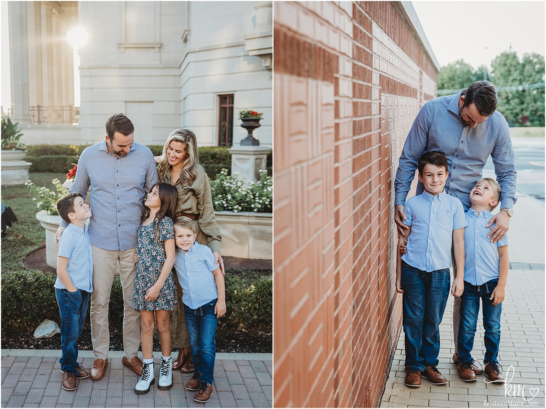 family pictures at sunset - Indy Urban family photography