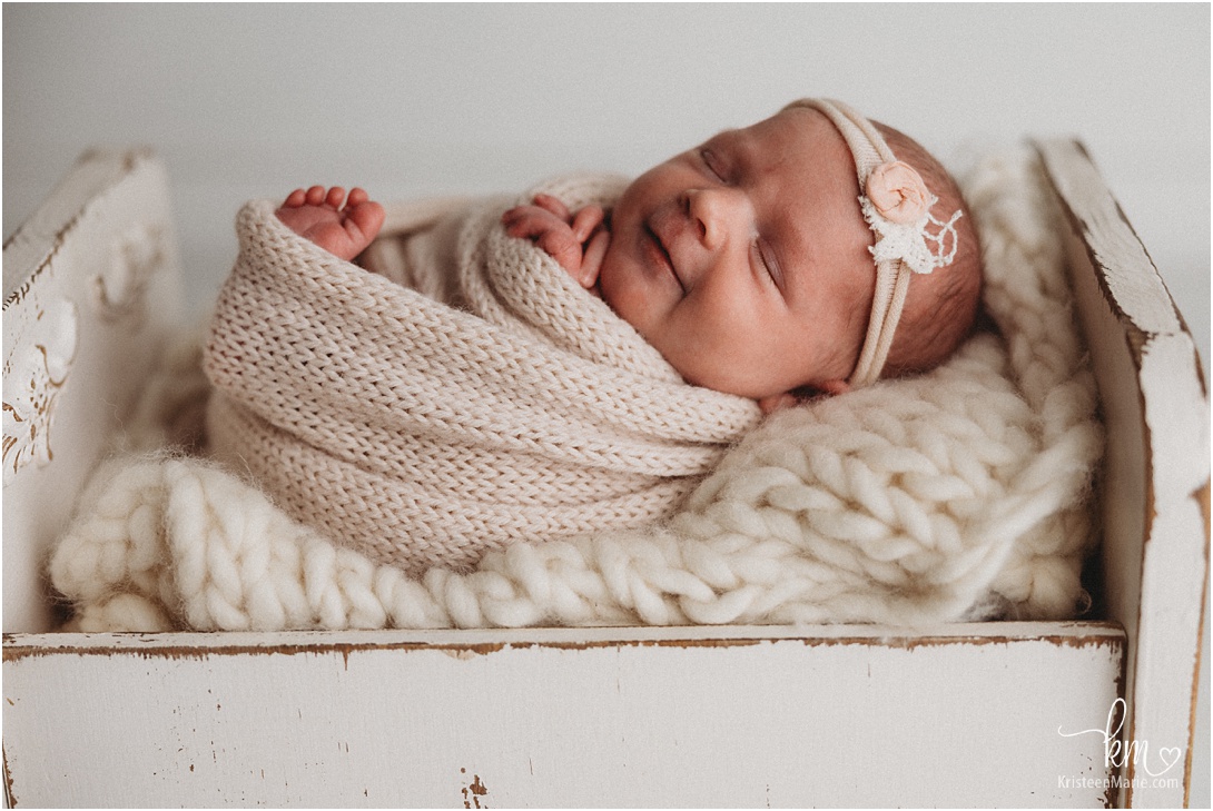 Smirks from newborn girl - Noblesville newborn photographer