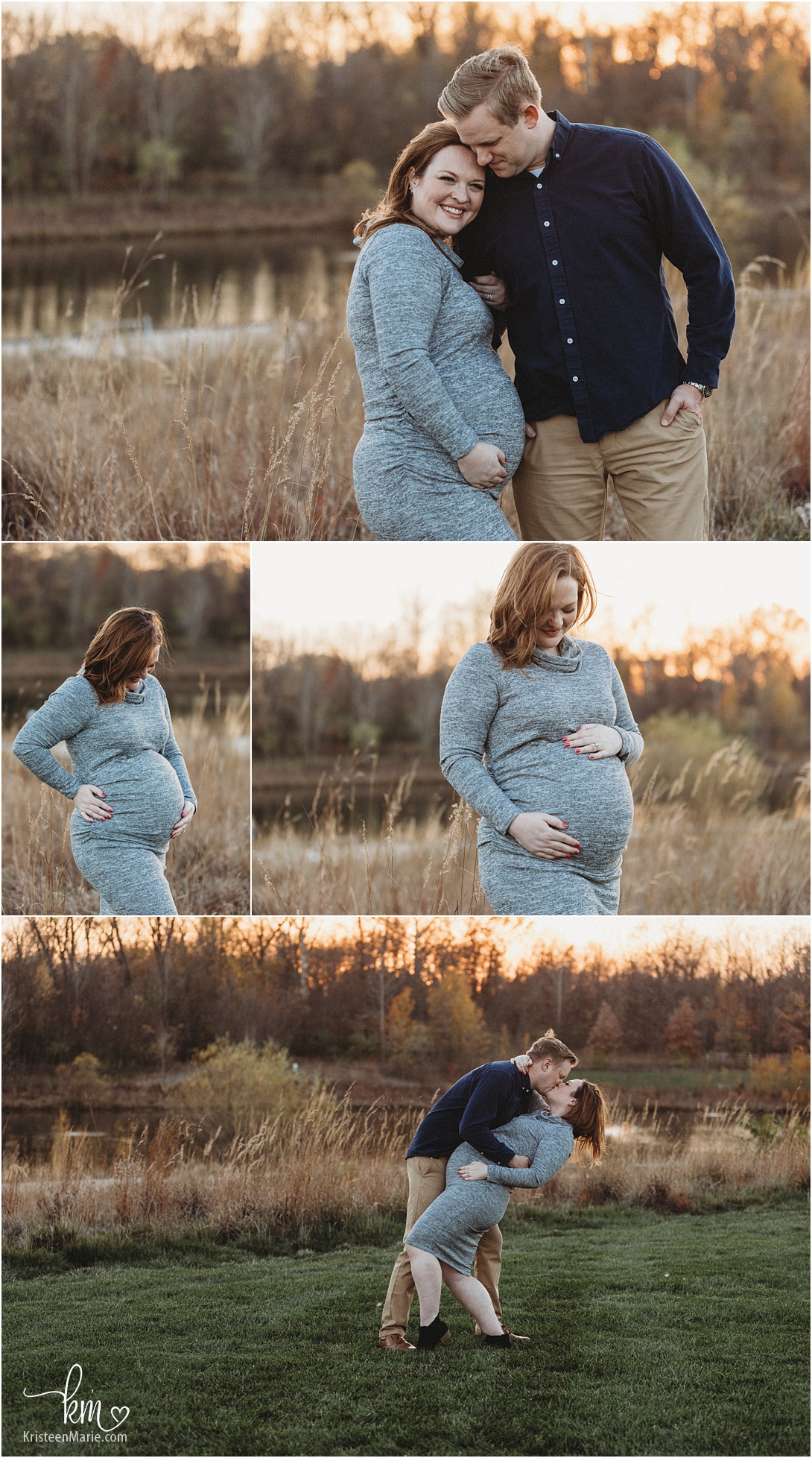 Sunset maternity photography in Indianapolis