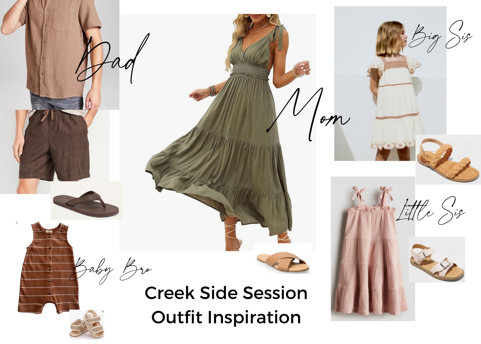 What to Wear for Creek Side Mini Session - family outfits