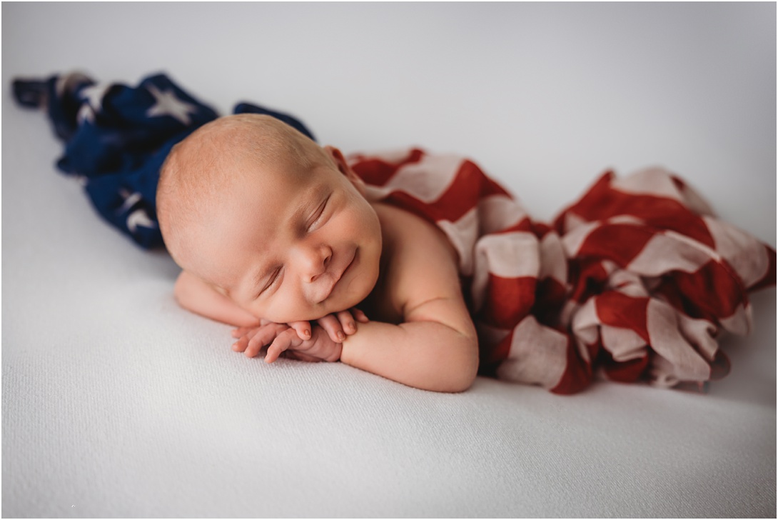 baby born on the 4th of July - newborn photography