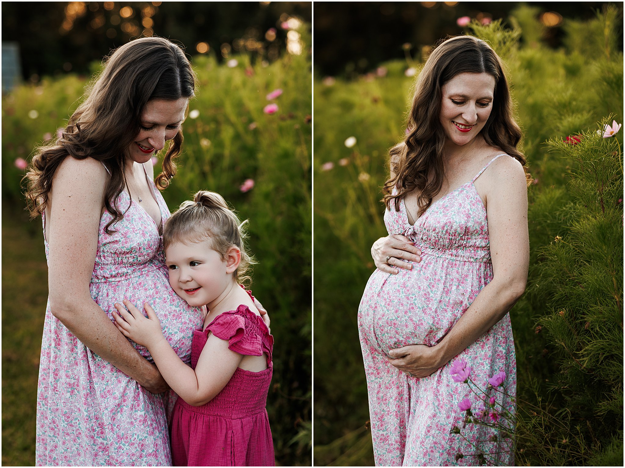 Indianapolis maternity photography session in golden wildflowers at Dull’s Tree Farm, capturing timeless family moments before baby arrives.