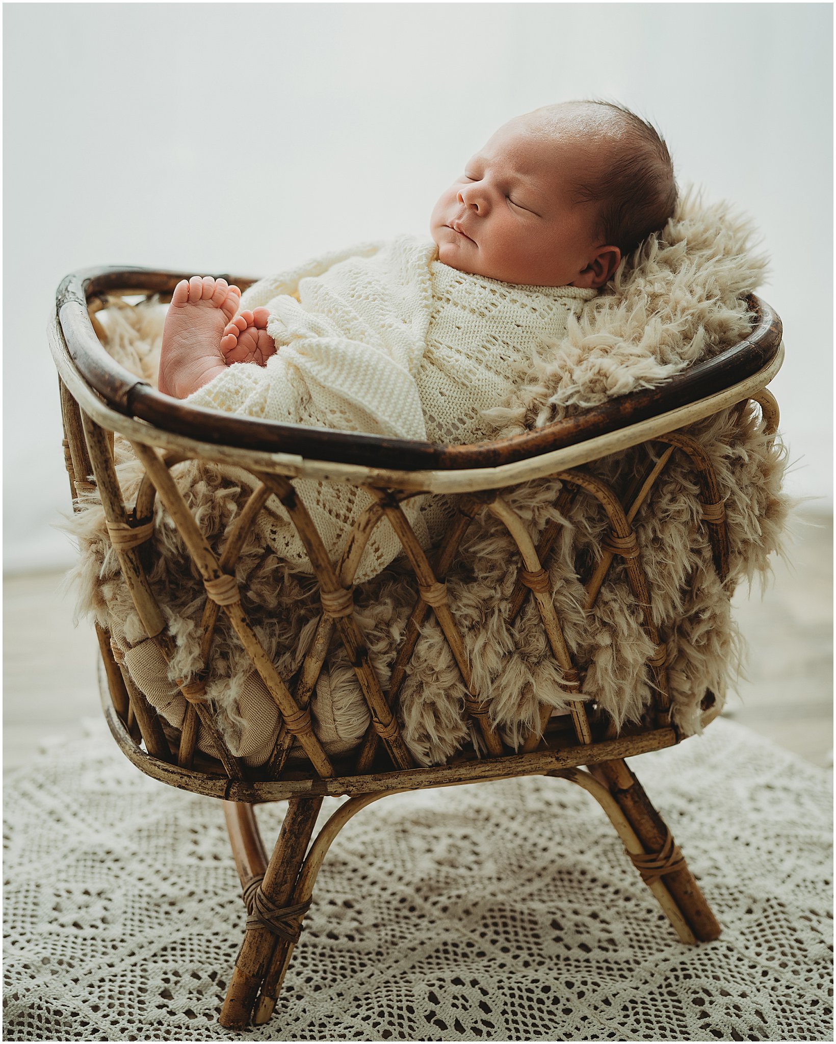 Neutral-toned newborn portrait taken during an Indianapolis newborn photography session.